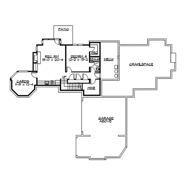 Traditional House Plan Lower Level Floor - Florine Craftsman House 071S-0040 - Search House Plans and More