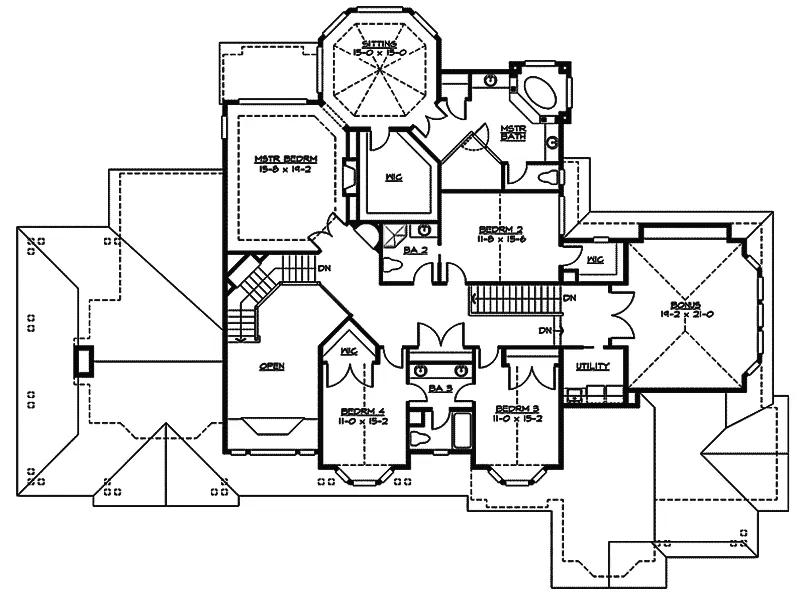 Arts & Crafts House Plan Second Floor - Rocktrail Luxury Rustic Home 071S-0042 - Shop House Plans and More