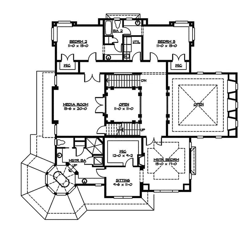 Arts & Crafts House Plan Second Floor - Amalfi Luxury Craftsman Home 071S-0043 - Search House Plans and More