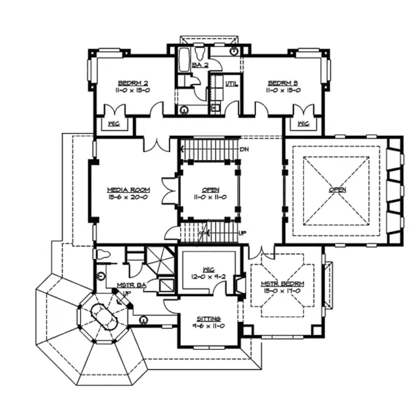 Shingle House Plan Second Floor - Amalfi Luxury Craftsman Home 071S-0043 - Search House Plans and More