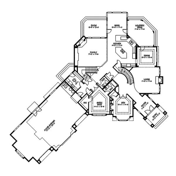 Luxury House Plan First Floor - Wheatfield Farm Luxury Home 071S-0046 - Shop House Plans and More