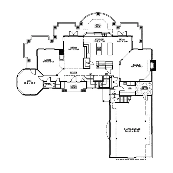 Craftsman House Plan First Floor - Garden Bounty Craftsman Home 071S-0047 - Search House Plans and More