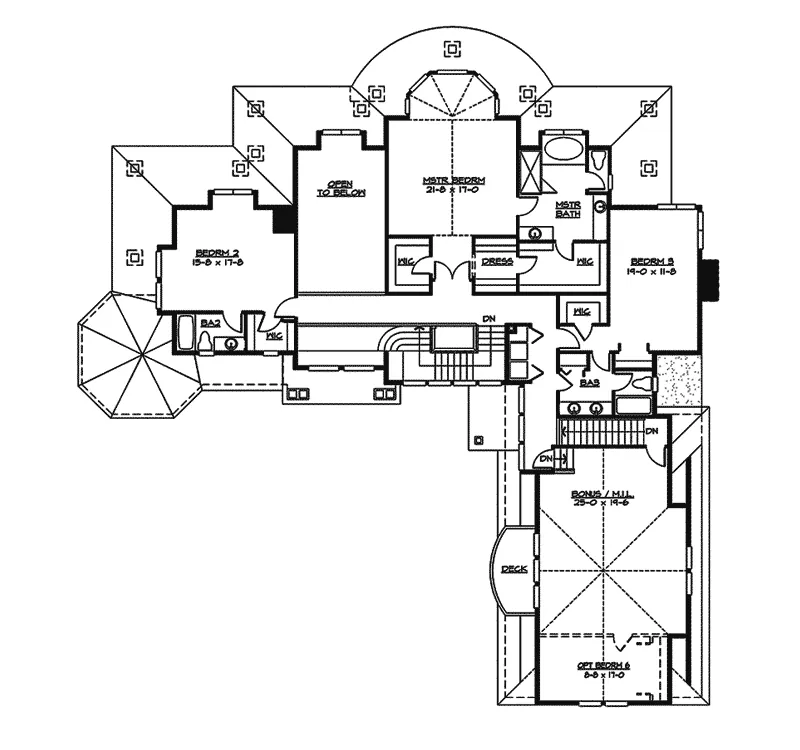 Arts & Crafts House Plan Second Floor - Garden Bounty Craftsman Home 071S-0047 - Search House Plans and More