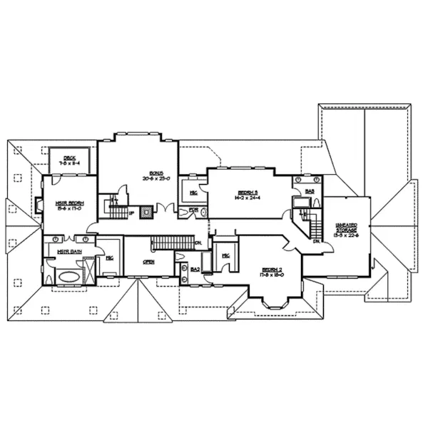 Luxury House Plan Second Floor - Sofala Luxury Craftsman Home 071S-0048 - Shop House Plans and More