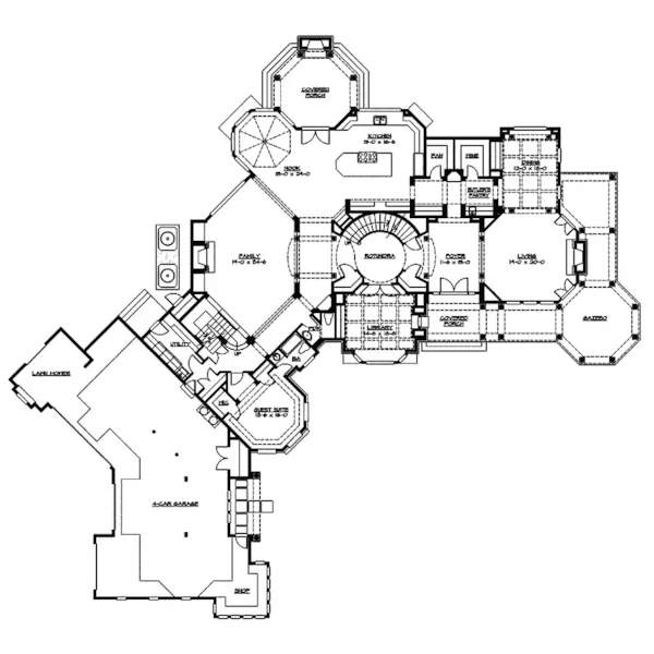 Farmhouse Plan First Floor - Lydelle Luxury Craftsman Home | Luxury Craftsman Home Designs