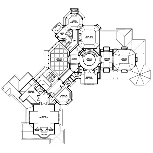 Farmhouse Plan Second Floor - Lydelle Luxury Craftsman Home | Luxury Craftsman Home Designs