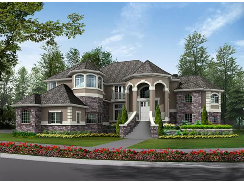 European House Plan Front Photo 01 - Emerald Ridge Luxury Home 071S-0051 - Search House Plans and More