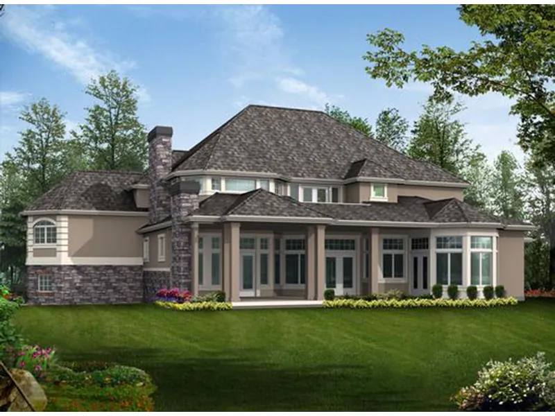 European House Plan Rear Photo 01 - Emerald Ridge Luxury Home 071S-0051 - Search House Plans and More