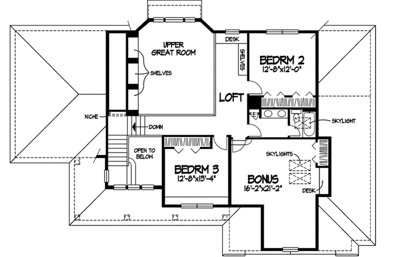Craftsman House Plan Second Floor - Columbus Spring Craftsman Home 072D-0005 - Search House Plans and More