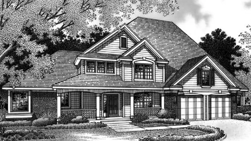 Modern House Plan Front Image of House - Columbus Spring Craftsman Home 072D-0005 - Search House Plans and More