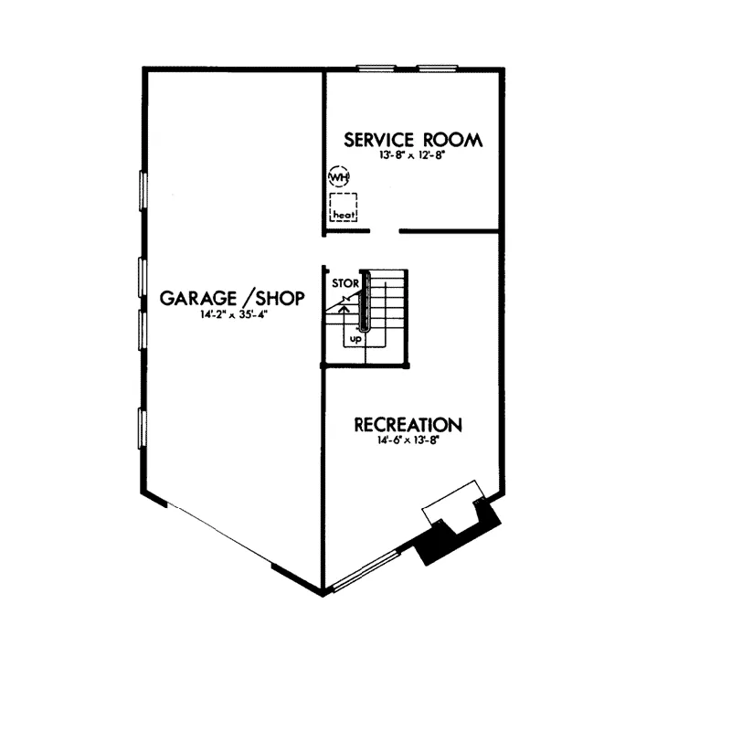Modern House Plan Lower Level Floor - Briannon A-Frame Vacation Home 072D-0006 - Search House Plans and More