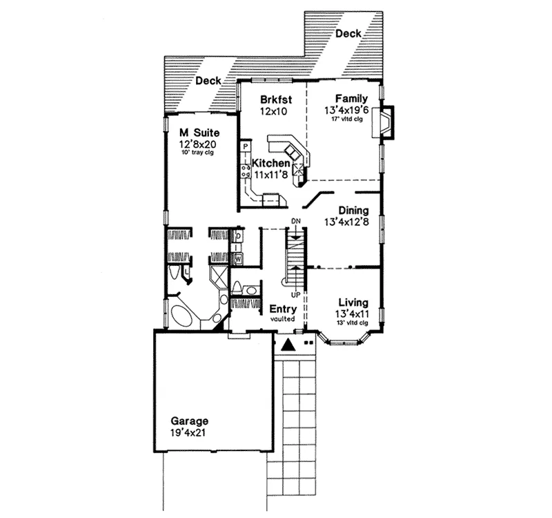 Modern House Plan First Floor - Spring Forest Traditional 072D-0008 - Shop House Plans and More