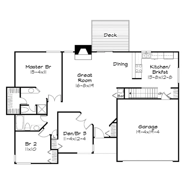 Traditional House Plan First Floor - Evenlynaire Modern Home 072D-0014 - Search House Plans and More