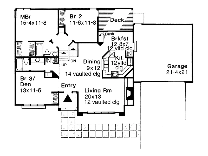 Ranch House Plan First Floor - Cove Spring Ranch Home 072D-0016 - Search House Plans and More