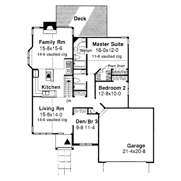 Ranch House Plan First Floor - Sergio Tudor Ranch Home 072D-0018 - Shop House Plans and More