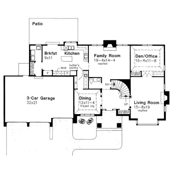 Luxury House Plan First Floor - Hailey Park Traditional Home 072D-0019 - Search House Plans and More