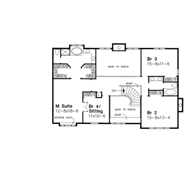 Luxury House Plan Second Floor - Hailey Park Traditional Home 072D-0019 - Search House Plans and More