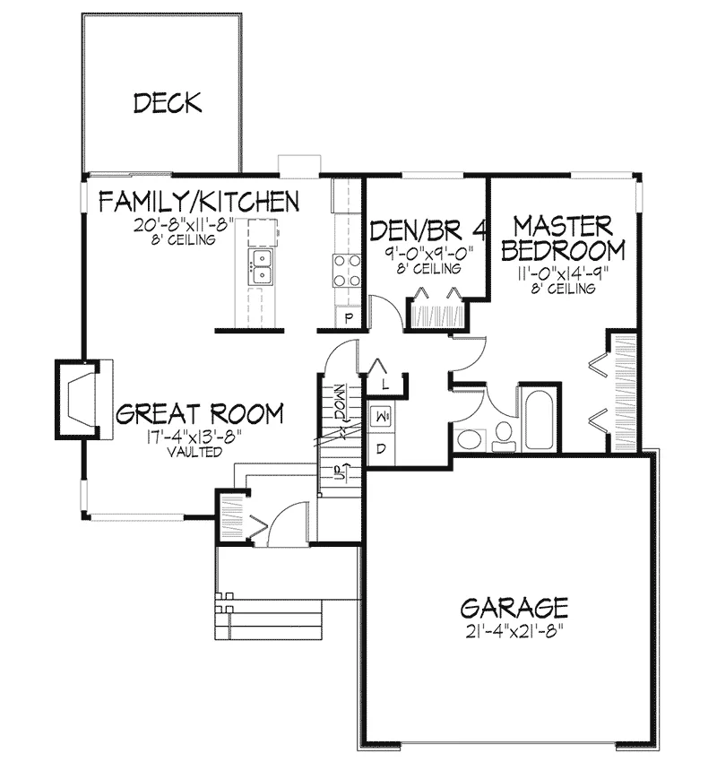 Rustic House Plan First Floor - Mallard Peak Rustic Home 072D-0021 - Shop House Plans and More