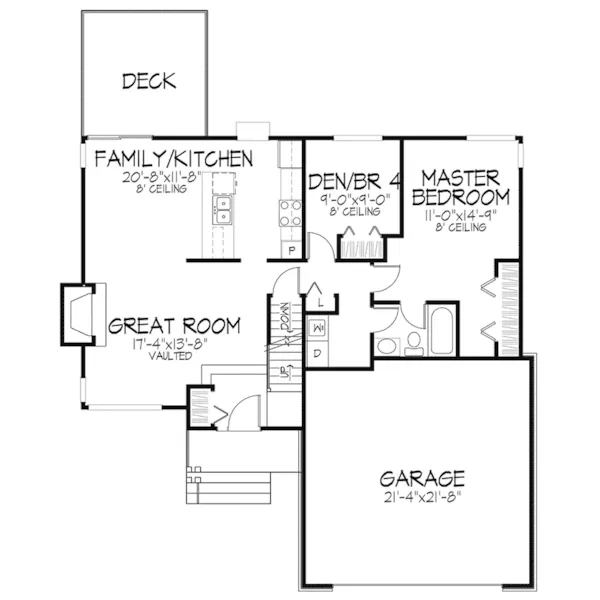 Traditional House Plan First Floor - Mallard Peak Rustic Home 072D-0021 - Shop House Plans and More