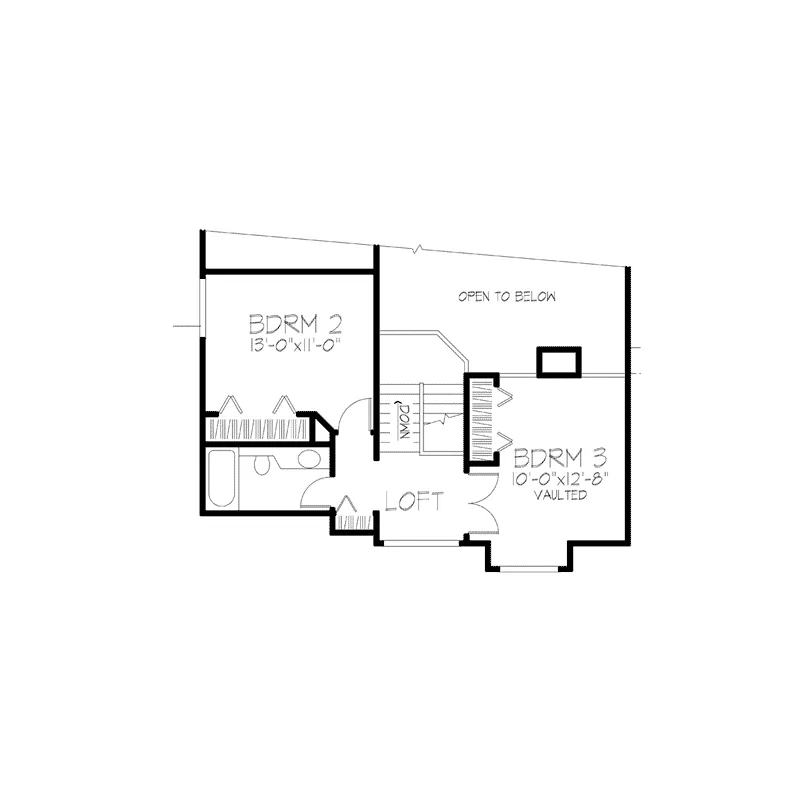 Modern House Plan Second Floor - Commonwealth Traditional Home 072D-0023 - Search House Plans and More