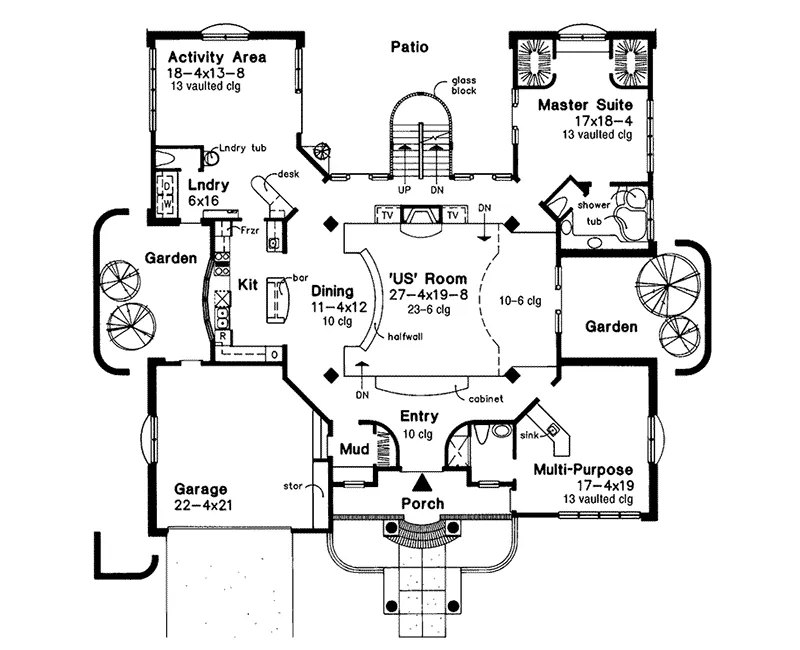 Country House Plan First Floor - Vallendar Tudor Luxury Home 072D-0025 - Shop House Plans and More