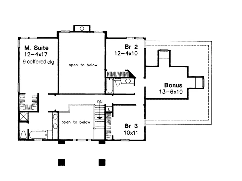 Georgian House Plan Second Floor - Wendell Bay Colonial Home 072D-0026 - Shop House Plans and More