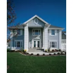 Grand Stucco Two-Story House With Massive Pillars