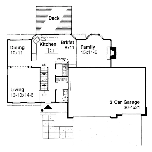 Modern House Plan First Floor - Indiana Traditional Home 072D-0027 - Search House Plans and More