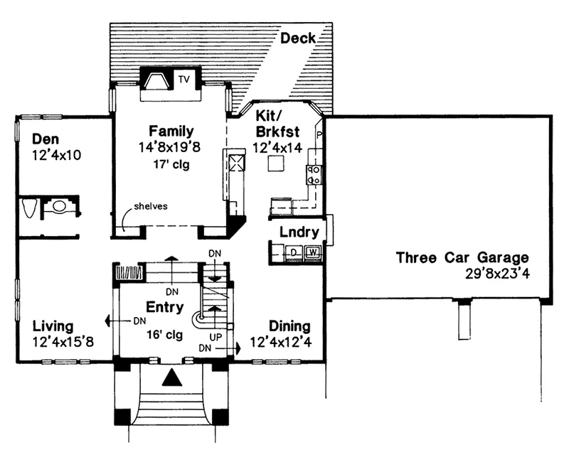 Southern House Plan First Floor - Thaddeus Georgian Home 072D-0029 - Shop House Plans and More