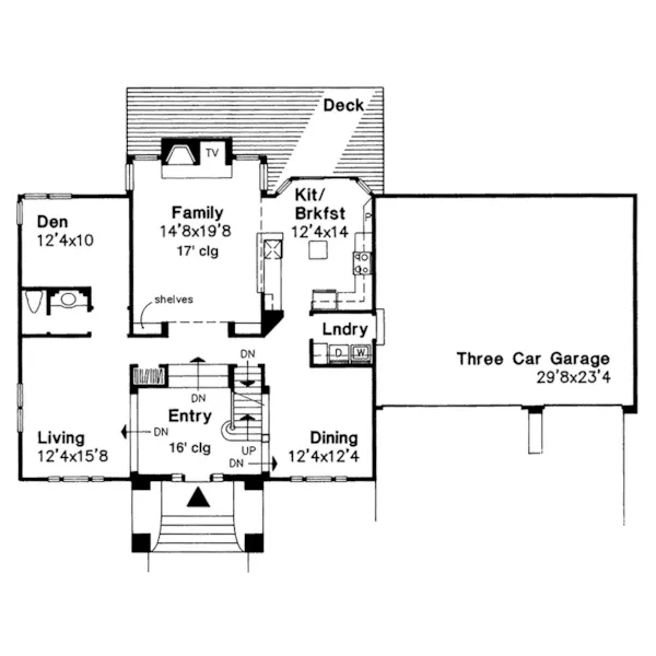 European House Plan First Floor - Thaddeus Georgian Home 072D-0029 - Shop House Plans and More