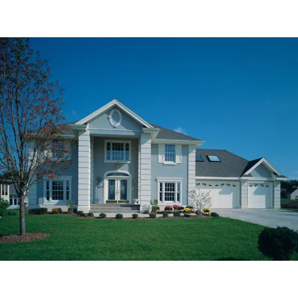 Elegant Stucco Two-Story With Georgian Style Inspiration