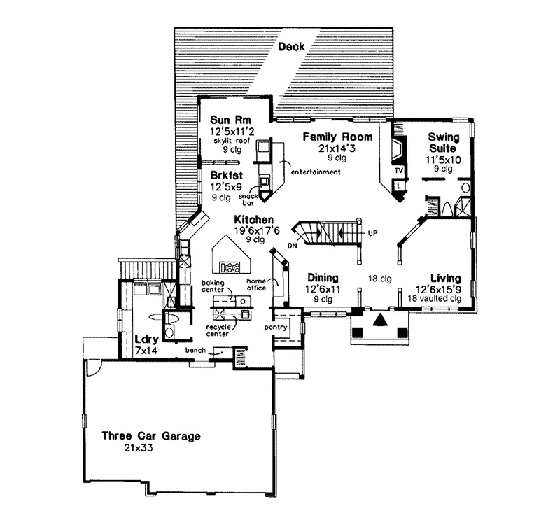 Traditional House Plan First Floor - Diamond Hill Traditional Home 072D-0030 - Search House Plans and More