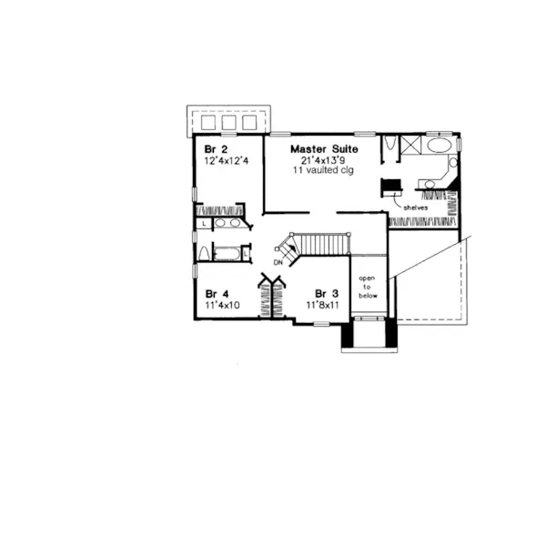 Southern House Plan Second Floor - Diamond Hill Traditional Home 072D-0030 - Search House Plans and More