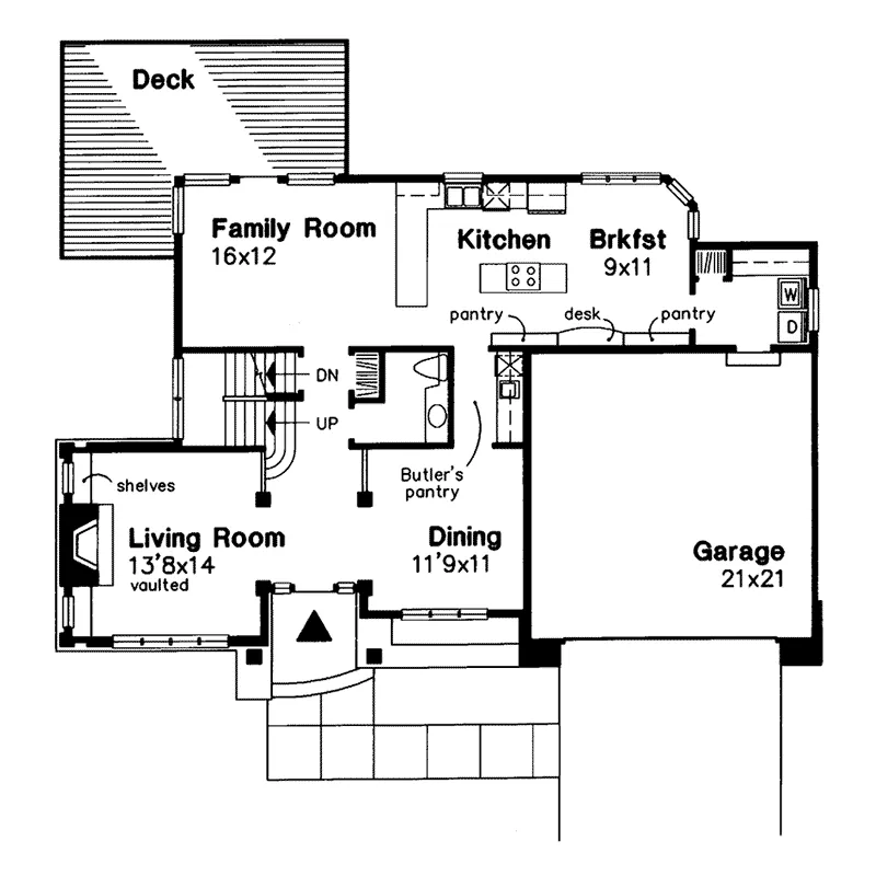 Arts & Crafts House Plan First Floor - Balfour Craftsman Home 072D-0031 - Search House Plans and More