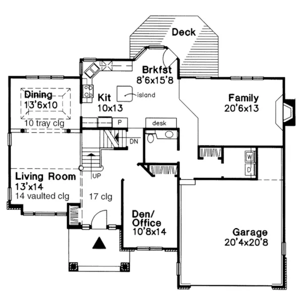 Traditional House Plan First Floor - Avery Heights Traditional Home 072D-0033 - Search House Plans and More