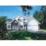 Stylish Traditional House Has Covered Front Entry