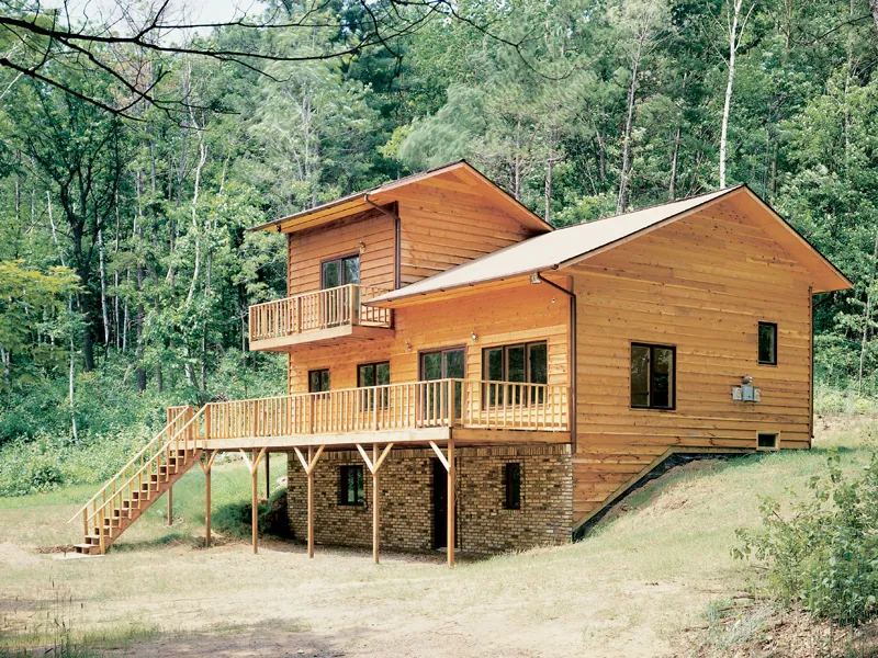 Rustic Multi-level House has Large Outdoor Living Areas