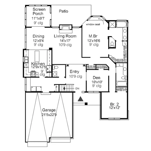 Country House Plan First Floor - Kylemore Traditional Ranch Home 072D-0038 - Shop House Plans and More