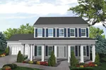 Southern Colonial Two-Story House Has Deep Covered Porch For Relaxing
