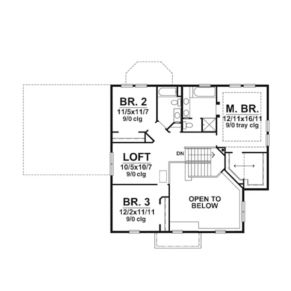 Southern Plantation House Plan Second Floor - Arundel Park Georgian Home 072D-0043 - Search House Plans and More