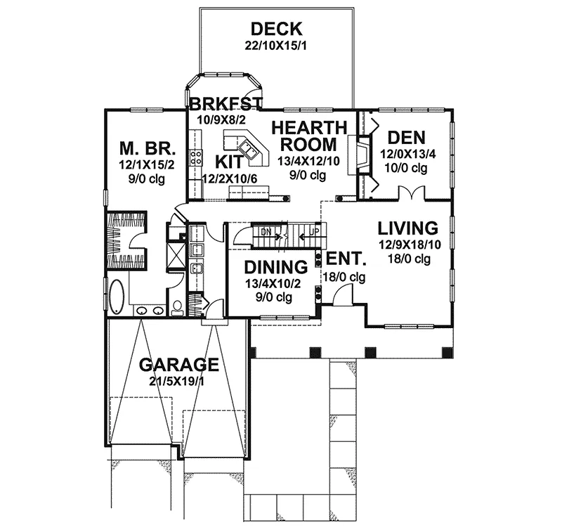 Craftsman House Plan First Floor - Kettle Falls Craftsman Home 072D-0051 - Search House Plans and More