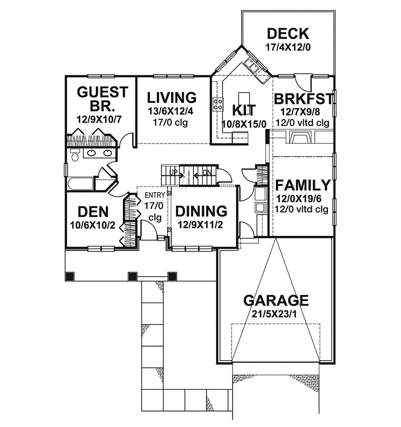 Shingle House Plan First Floor - Montaulk Craftsman Home 072D-0053 - Shop House Plans and More