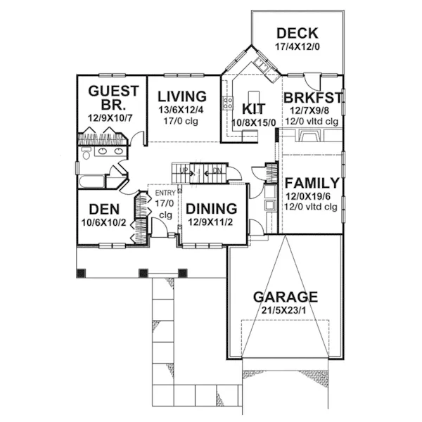 Southern House Plan First Floor - Montaulk Craftsman Home 072D-0053 - Shop House Plans and More