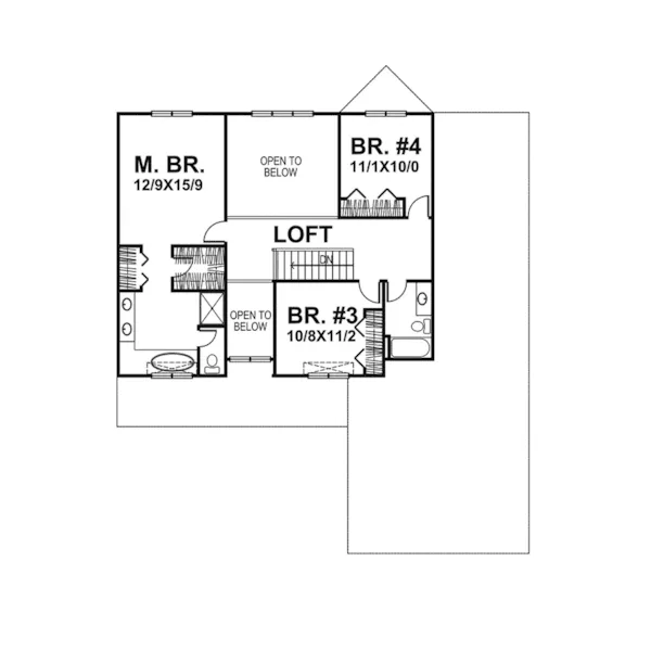 Southern House Plan Second Floor - Montaulk Craftsman Home 072D-0053 - Shop House Plans and More