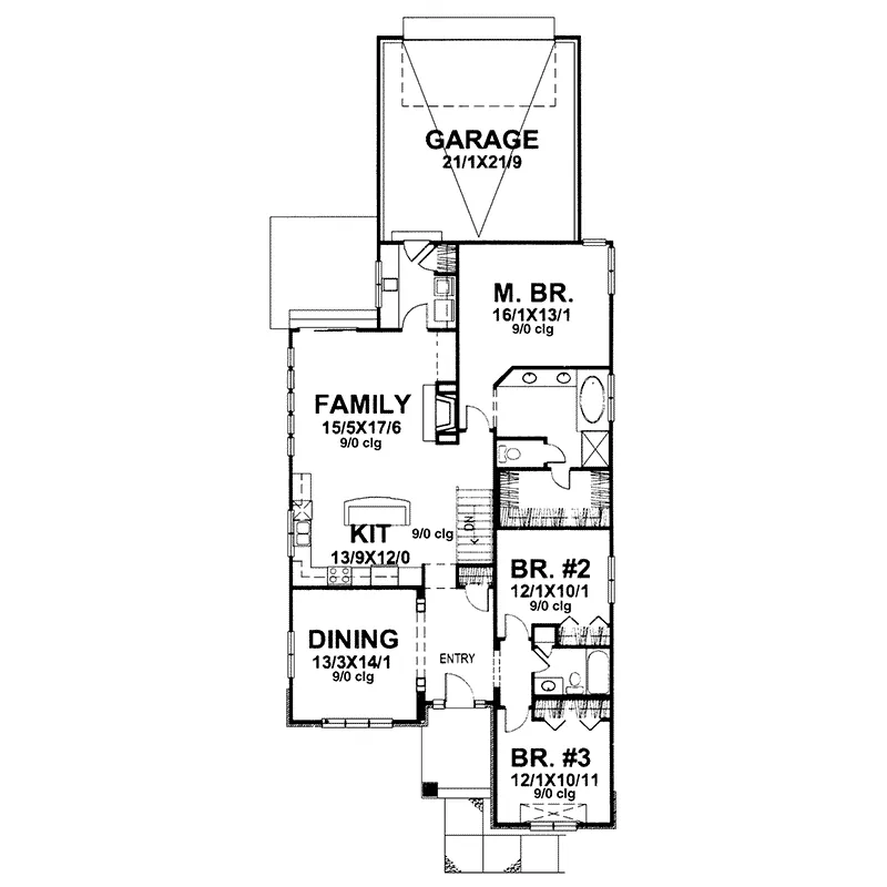 Traditional House Plan First Floor - Galanti Craftsman Home 072D-0058 - Search House Plans and More