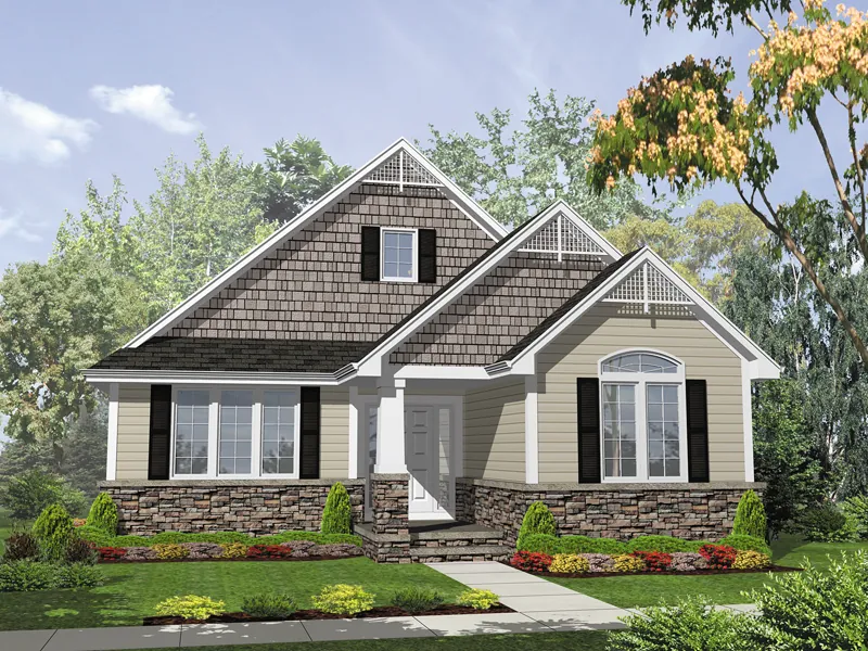Shingle House Plan Front of Home - Galanti Craftsman Home 072D-0058 - Search House Plans and More