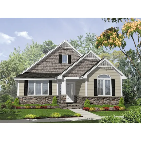 Shingle House Plan Front of Home - Galanti Craftsman Home 072D-0058 - Search House Plans and More