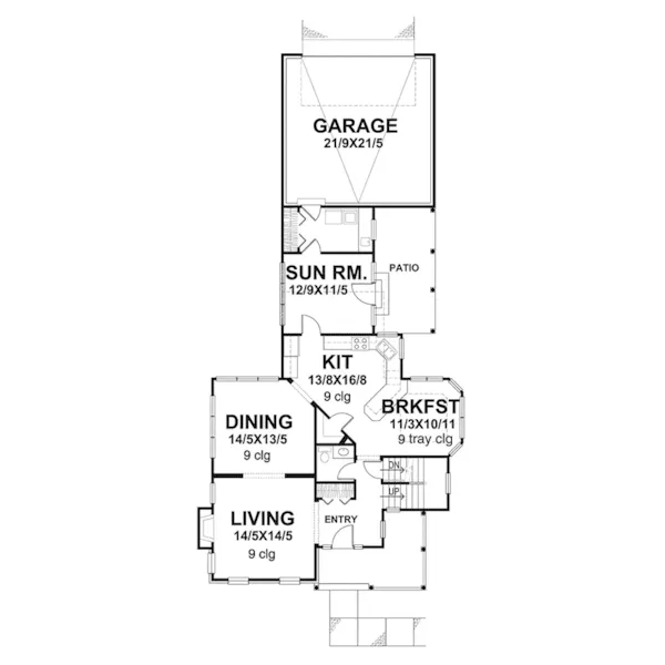 Southern House Plan First Floor - Delworth Country Home 072D-0061 - Search House Plans and More