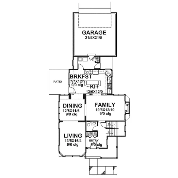 Arts & Crafts House Plan First Floor - Bjorn Victorian Home 072D-0062 - Search House Plans and More