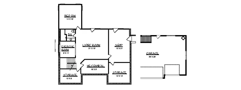 Sunbelt House Plan Lower Level Floor - Gingercreek European Ranch Home 072D-0066 - Search House Plans and More